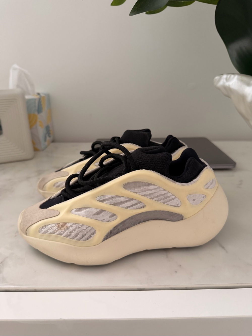 Yeezy Foam Runner Style Sneakers in Cream, Black, Gray